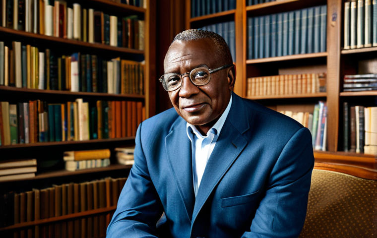 기니의 유명 인물 - Camara Laye - The Storyteller**

"A professional portrait of Camara Laye, a distinguished African au...