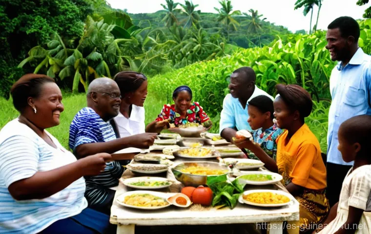 기니의 독립 기념일 행사 및 축제 - **Traditional Equatorial Guinean Dance Performance:** A dynamic scene featuring a group of Equatoria...