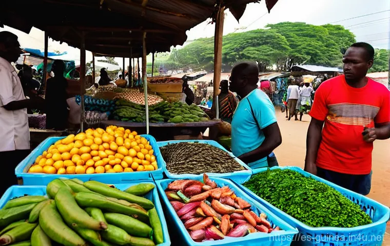 기니에서 가장 오래된 전통시장 - **Mercado Madina - Conakry's Vibrant Heart**
A wide-angle, dynamic shot of the bustling Mercado ... 기니에서 가장 오래된 전통시장 - **Mercado Madina - Conakry's Vibrant Heart**
A wide-angle, dynamic shot of the bustling Mercado ...