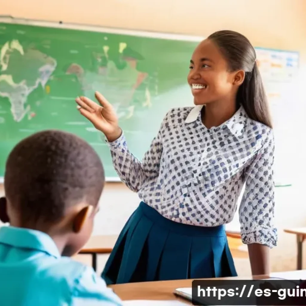 기니에서 자녀 교육 시 유의 사항 - **Prompt 1: Dynamic International Classroom in Malabo**
"A bright, modern classroom scene at an ...